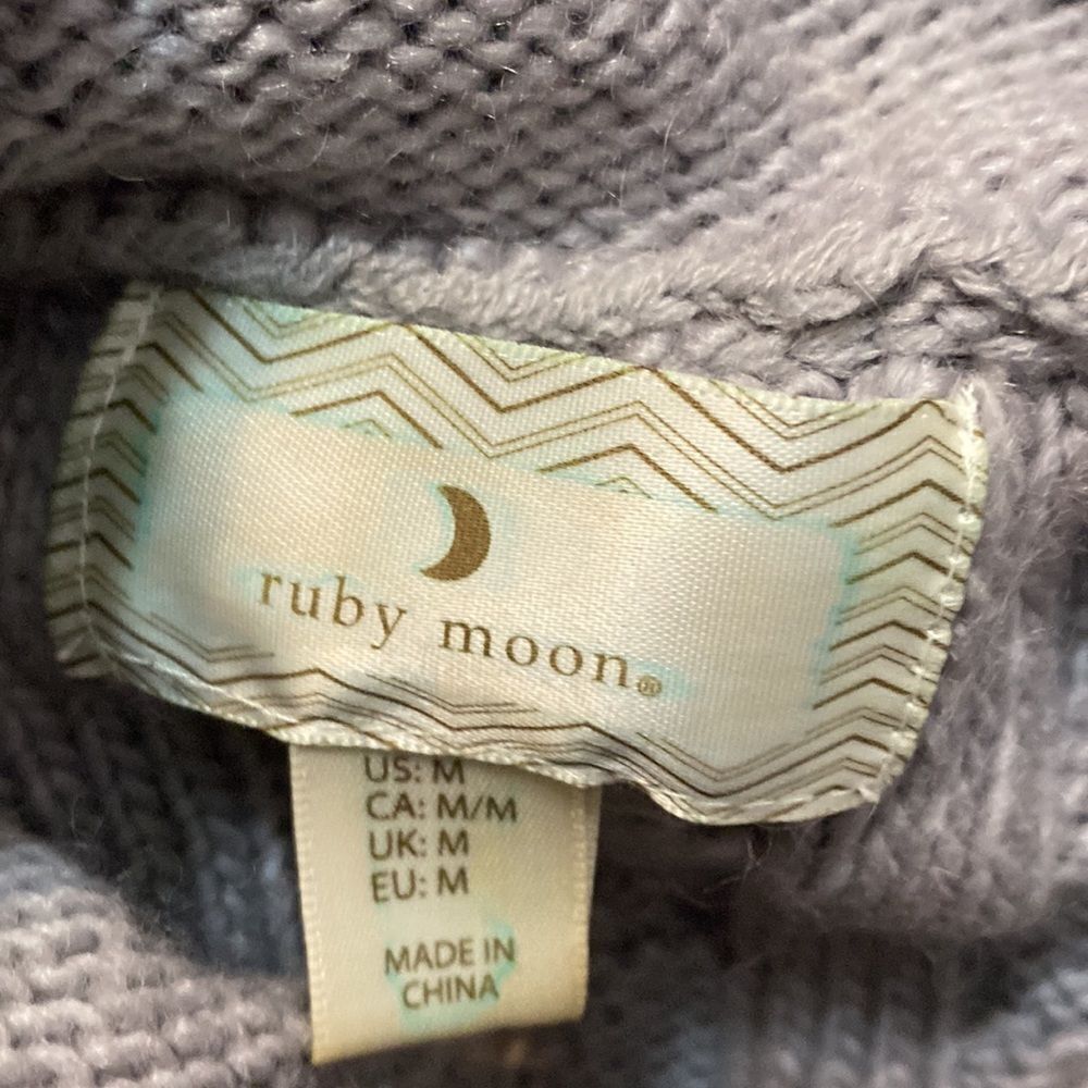 Ruby Moon Gray Cowl Neck Sweater, Size Medium - image 3